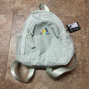 Adidas linear 3 mini backpack linen green/ snowglobe NWT
